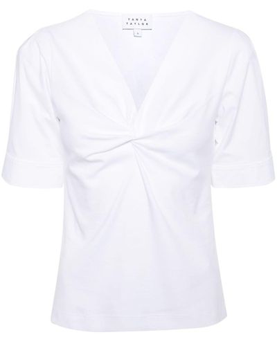 Tanya Taylor Ronelle Twist Cotton T-shirt - White