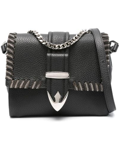 Orciani Buckle-detail Leather Cross Body Bag - Black
