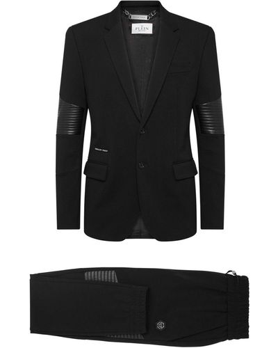 Philipp Plein Paneled Single-breasted Suit - Black
