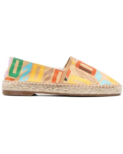 DSquared² Espadrilles Met Logoprint - Geel