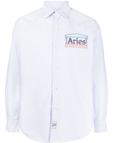 Aries Overhemd Met Logoprint - Wit