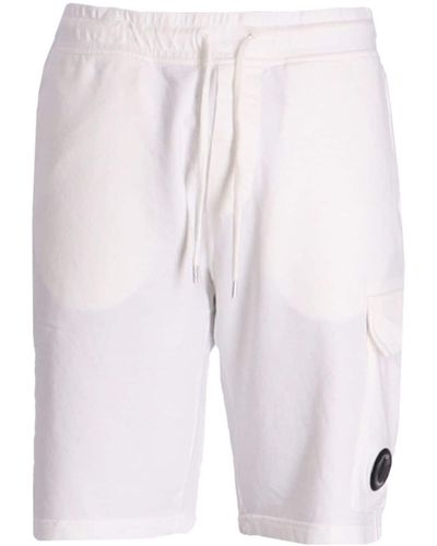 C.P. Company Pantalones cortos de chándal con detalle Lens - Blanco