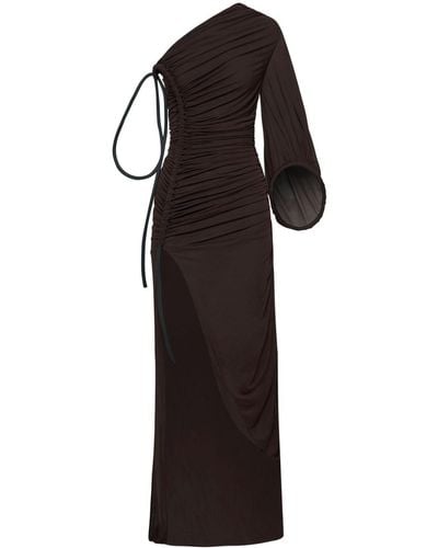 Dion Lee Asymmetric Ruched Dress - Black