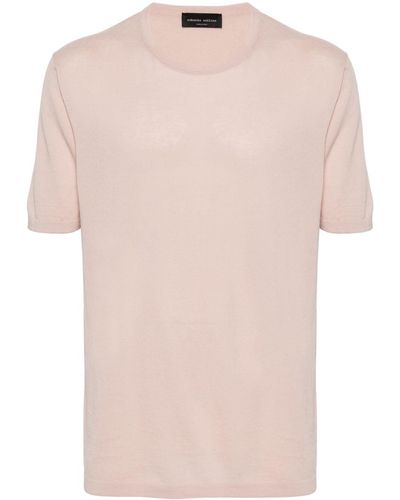 Roberto Collina Fein gestricktes T-Shirt - Pink