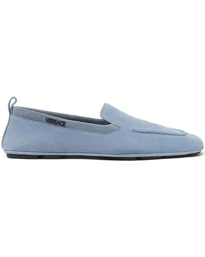 Versace Stitched Suede Loafers - Blue