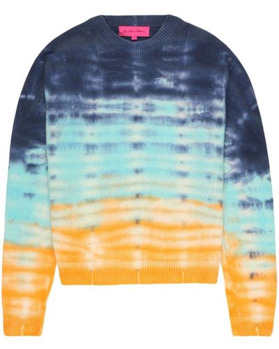 The Elder Statesman Sonar Crew-neck Cashmere Sweatshirt - Blue