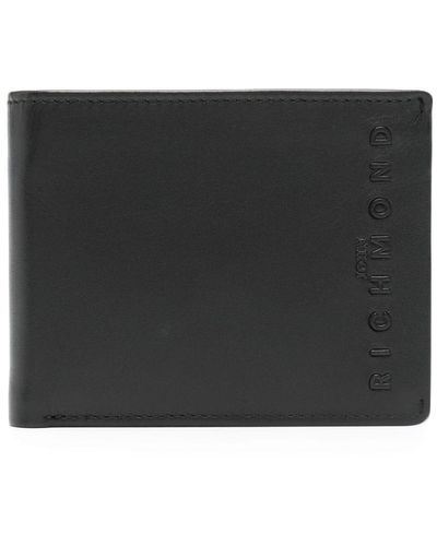 John Richmond Embossed-logo Leather Wallet - Black
