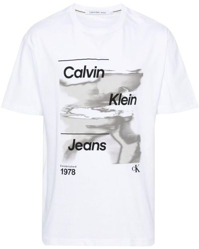 Calvin Klein Logo-print Cotton T-shirt - White