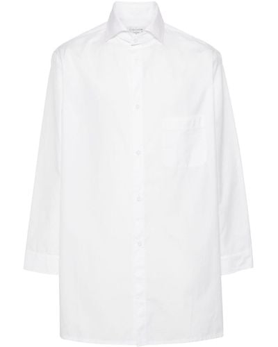 Yohji Yamamoto Katoenen Popeline Overhemd - Wit