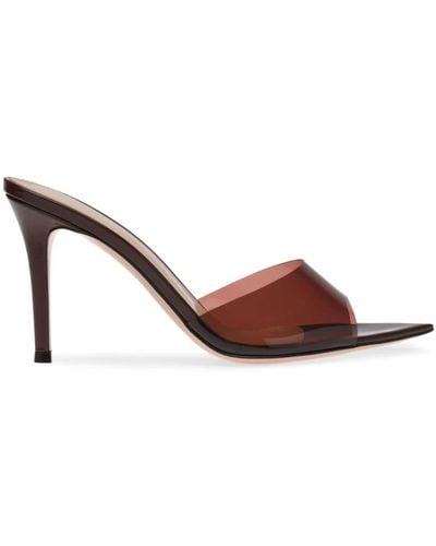 Gianvito Rossi Elle 85mm Point-toe Mules - Brown