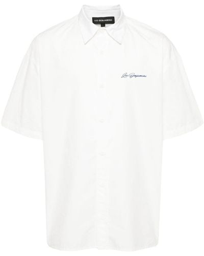 Les Benjamins Logo-print Cotton Shirt - White