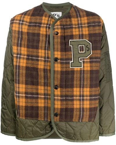 President's Patch And Wool Check Lining Jacket - Multicolor