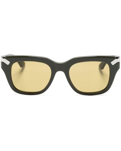 Alexander McQueen Logo-engraved Square-frame Sunglasses - Natural