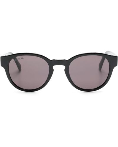 Lacoste Logo-engraved Round-frame Sunglasses - Gray