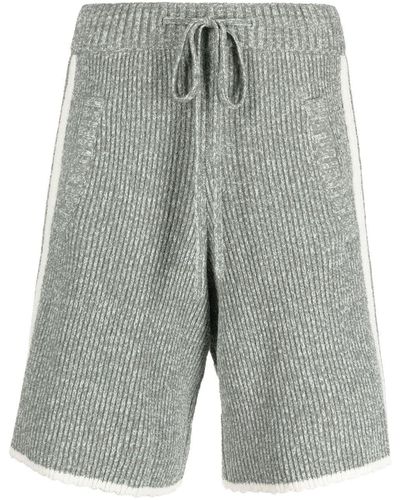 Maison Margiela Side-stripe Chunky-knit Shorts - Gray