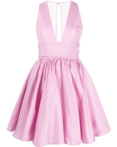 Pinko ラッフルヘム Vネックドレス - ピンク