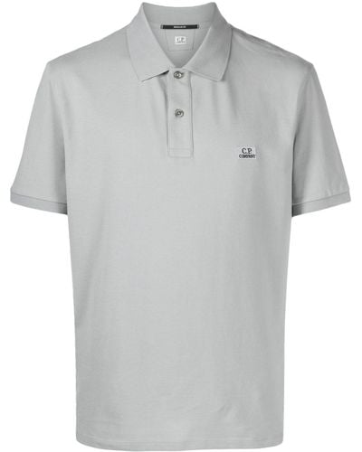 C.P. Company Logo-patch Piqué Polo Shirt - Gray
