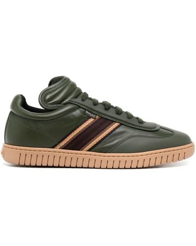 Bally Side-stripe Leather Low-top Sneakers - Green