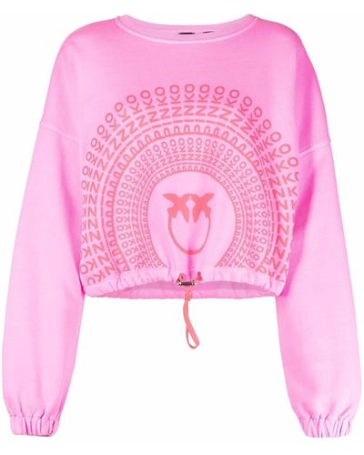 Pinko Sweater Met Logoprint - Roze