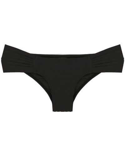 Amir Slama Gathered Low-waisted Bikini Bottoms - Black