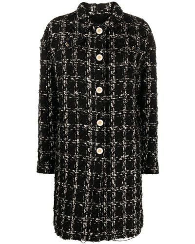 Giambattista Valli Checked Tweed Coat - Black