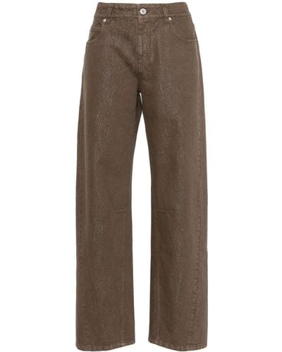 Brunello Cucinelli Glitter-detailing Straight Jeans - Brown