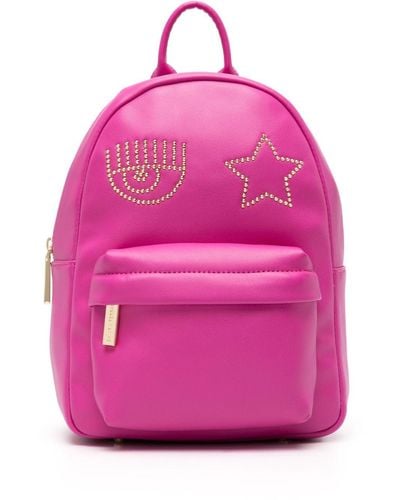 Chiara Ferragni Eyelike Star Faux-leather Backpack - Pink