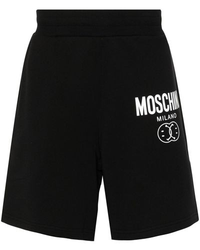 Moschino X Smiley Cotton Jersey Shorts - Black