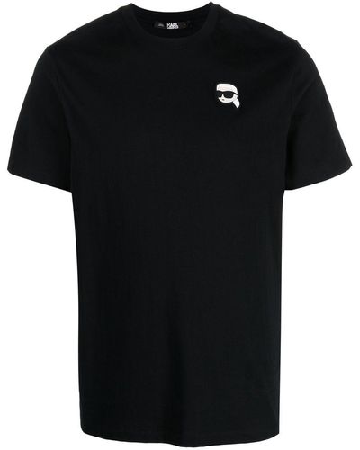 Karl Lagerfeld Ikonik アップリケディテール Tシャツ - ブラック