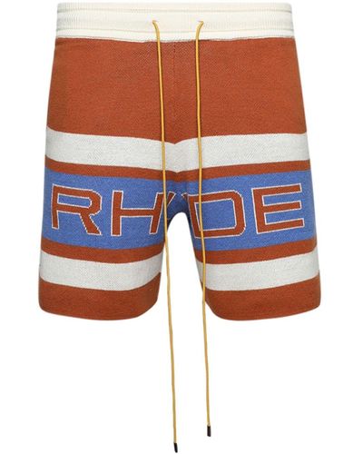 Rhude Panelled Knit Shorts - Blue