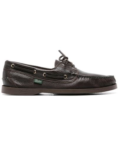 Paraboot Grained-leather Boat Shoes - Black