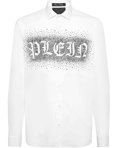 Philipp Plein Logo-print Long-sleeve Shirt - White