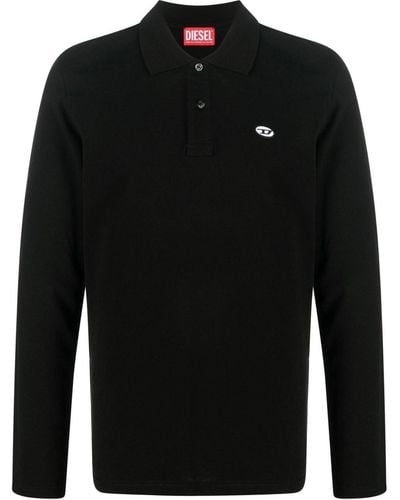 DIESEL T-smith Long-sleeve Polo Shirt - Black