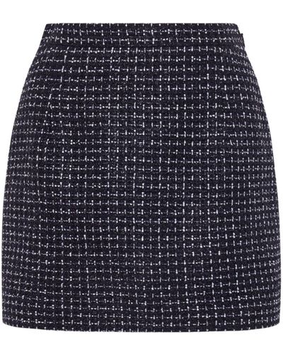 Alessandra Rich Tweed Fitted Skirt - Women's - Viscose/polyester/polyamide - Blue