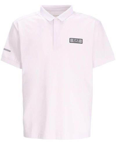 EA7 Poloshirt mit Logo-Patch - Pink