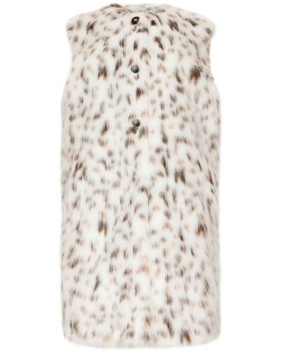 Dolce & Gabbana Leopard Print Faux-fur Gilet - White