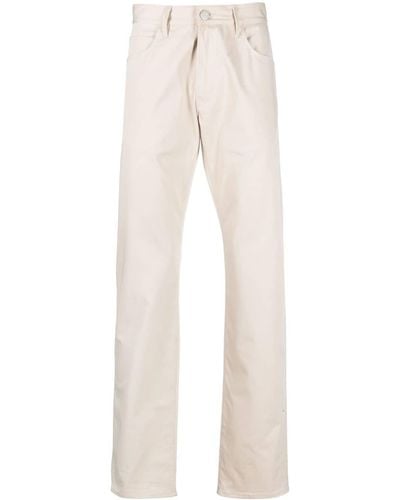 Giorgio Armani Straight-leg Cotton Pants - Natural