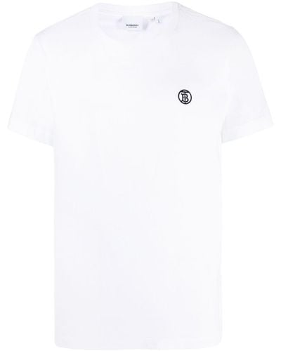 Burberry Baumwoll-T-Shirt mit Monogrammmotiv - Weiß