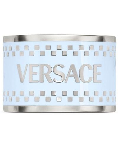 Versace Logo Open Ring - Blue