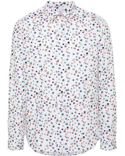 PS by Paul Smith Abstract Motif Shirt - White
