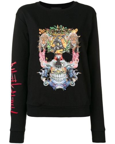 Philipp Plein Embellished Skull Sweatshirt - Black