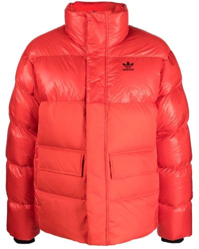 adidas Gefütterte Jacke mit Trefoil-Logo - Rot