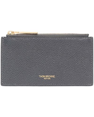 Thom Browne Rwb Stripe Compact Wallet - Grey