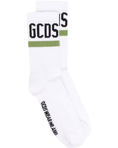 Gcds Calcetines de punto de intarsia - Blanco