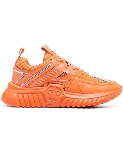 Philipp Plein Hexagon Runner Sneakers - Orange