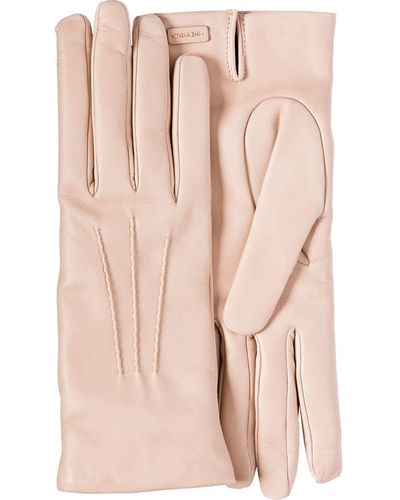 Prada Lederhandschuhe mit Logo - Pink