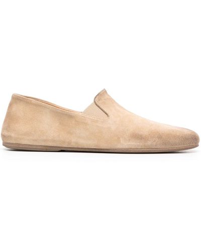 Marsèll Square-toe Suede Loafers - Natural