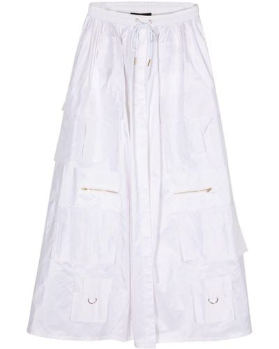Cynthia Rowley Drawstring-waist Silk Cargo Skirt - White