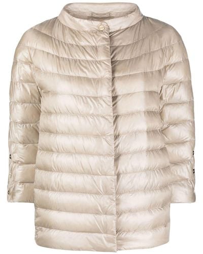 Herno Mock-neck Quilted Puffer Jacket - Natural