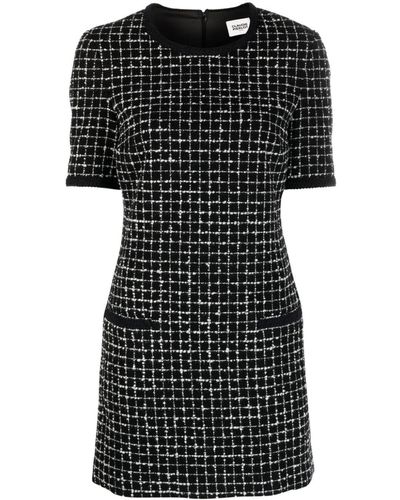 Claudie Pierlot Robe en tweed à manches courtes - Noir